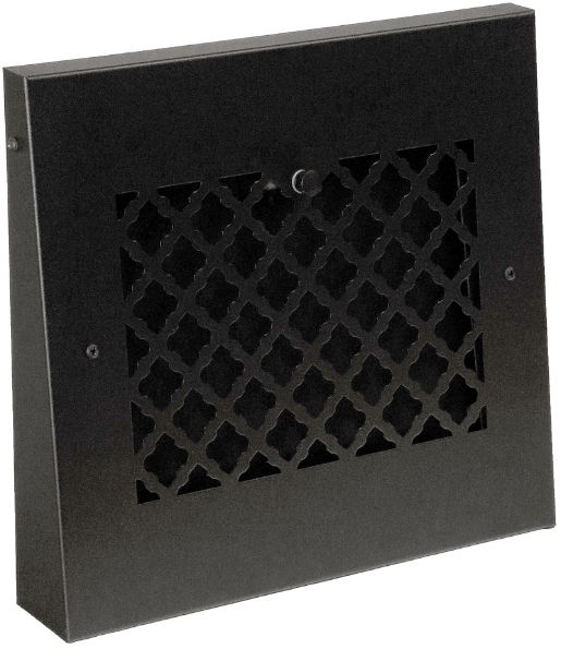 keyhole sloping baseboard vent cover in black