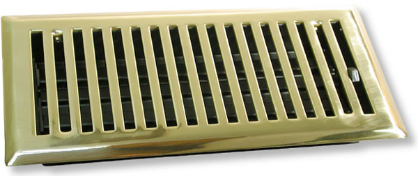 mission vent cover in polished brass