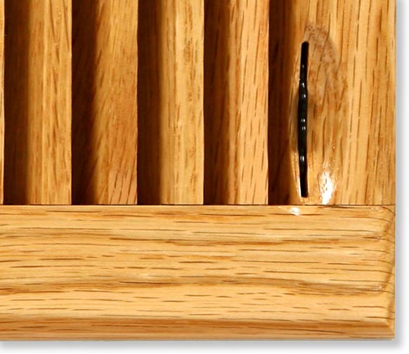 slotted style quick ship wood vent cover closeup