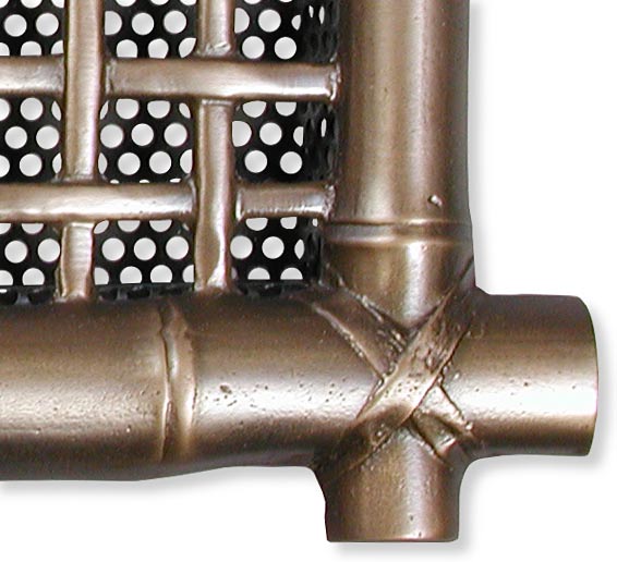 bamboo motif cast metal vent cover closeup