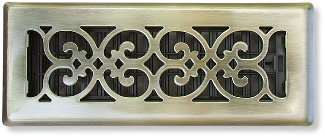 Victorian vent cover in antique brass
